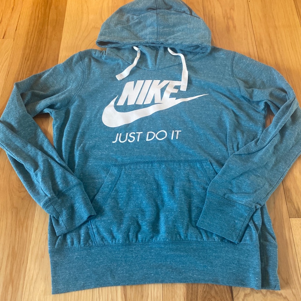 Nike Womens Lightweight Heathers Hoodie size Large teal color